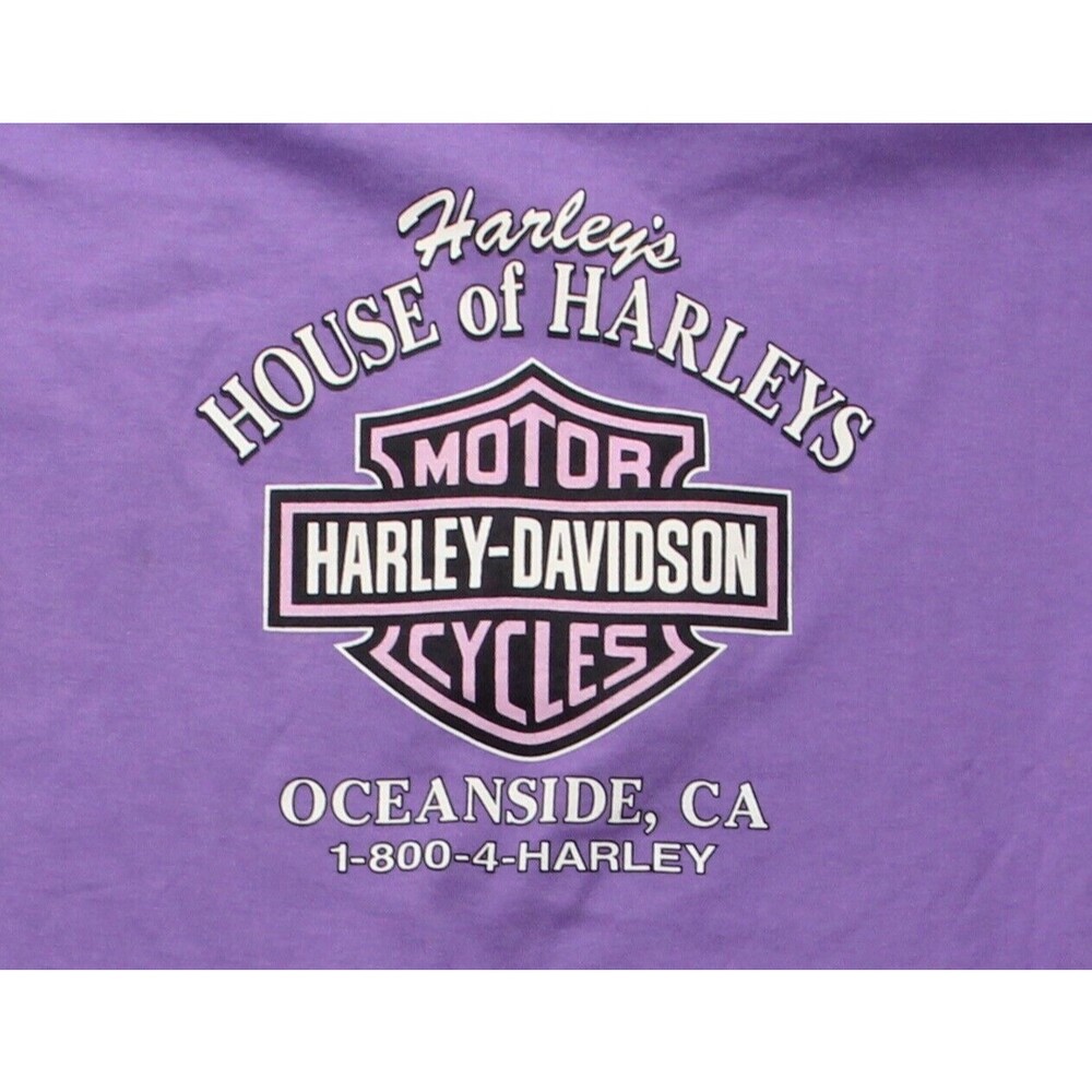 Harley-Davidson House of Harleys Oceanside CA Purple V-Neck Tee Women's 2XL NWT